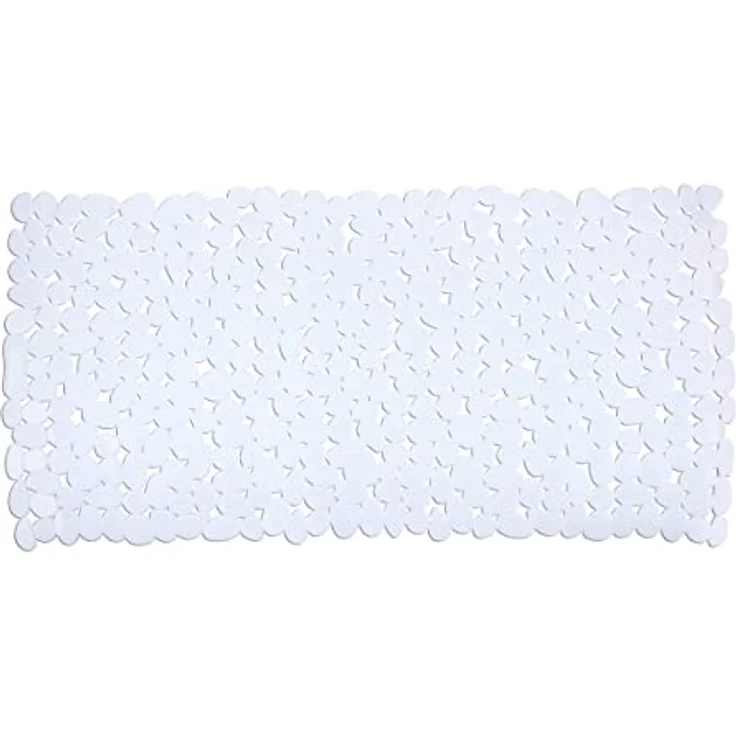 WENKO Wanneneinlage Paradise White, rutschfeste Kunststoffmatte mit Saugnäpfen, 36 x 71 cm, Weiß – Bild 2