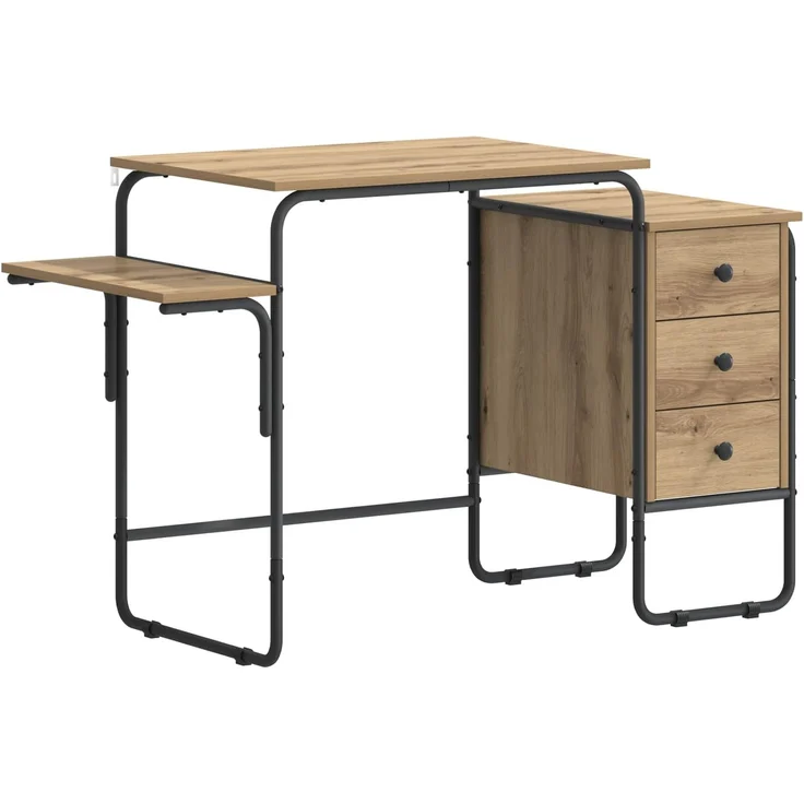 vidaXL Schreibtisch mit Stauraum Artisan-Eiche 120 x 50 x 75 cm 8008001 – Bild 2