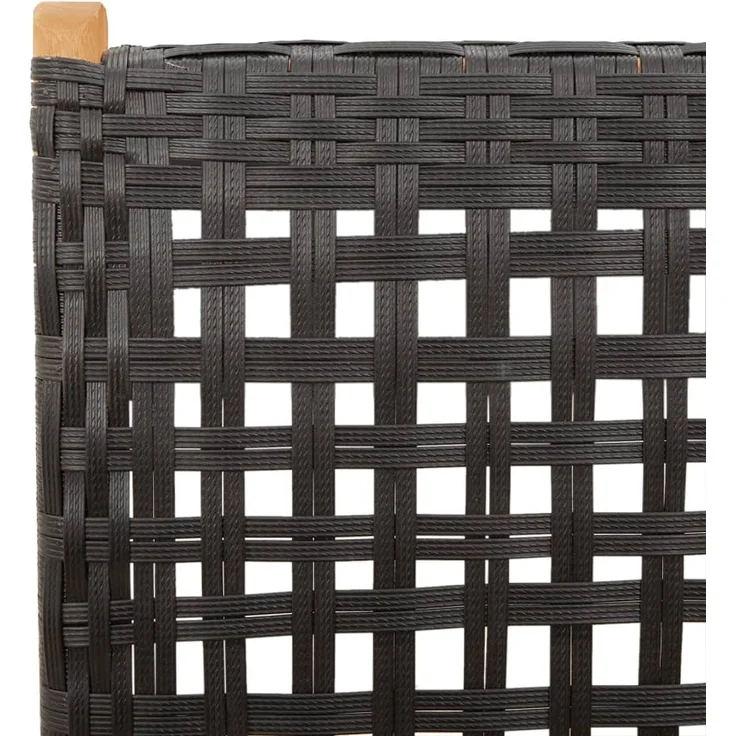 vidaXL Gartenstuhl Verstellbar 4 Stk. Schwarz Poly Rattan Massivholz 3214520 – Bild 8