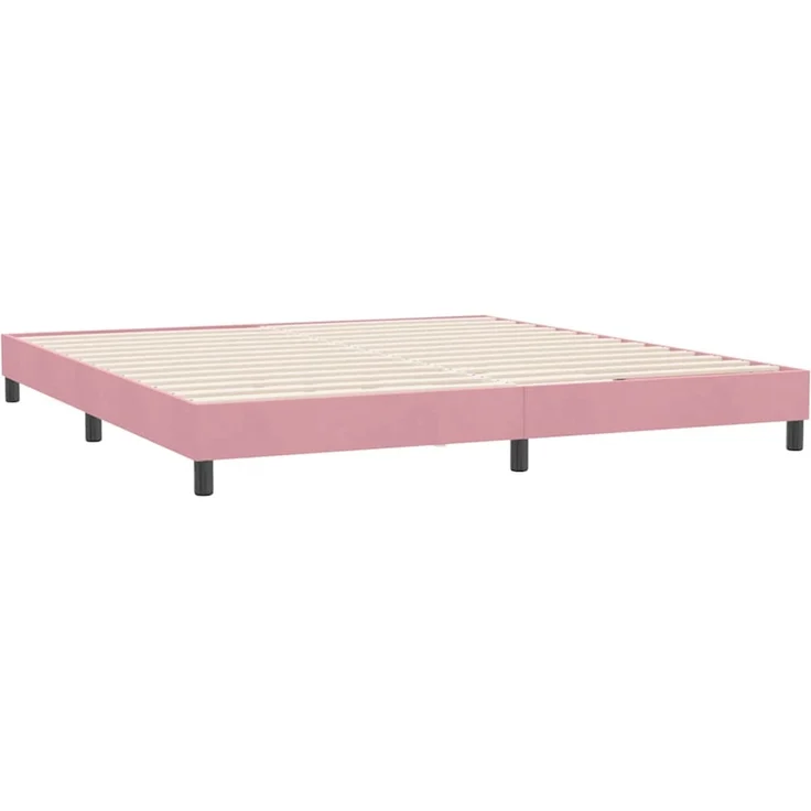 vidaXL Boxspringbett ohne Matratze Rosa 180x220 cm Samt 3315890 – Bild 4