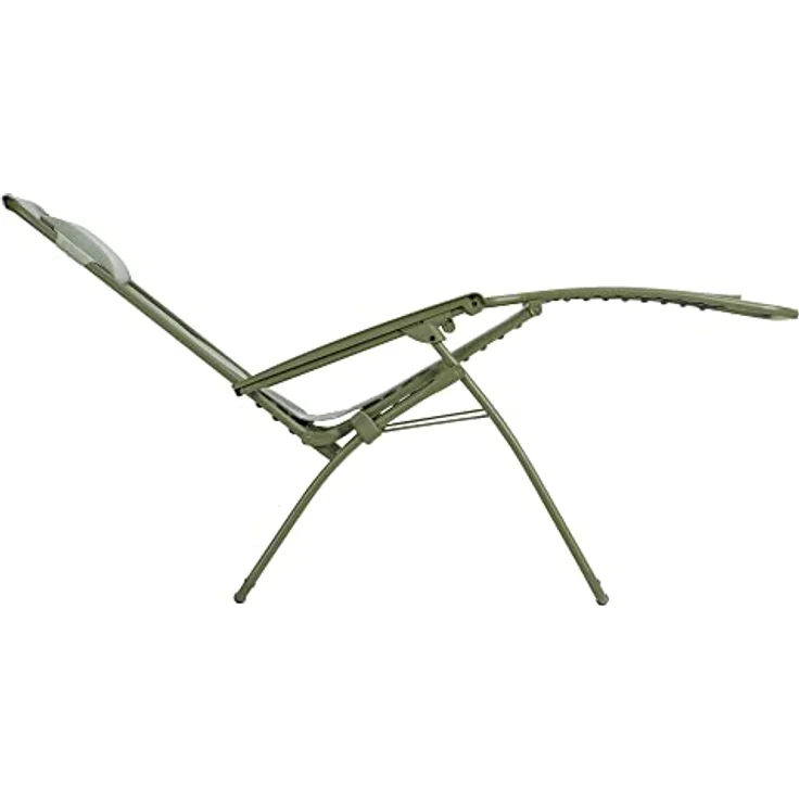Lafuma Gartenliege R CLIP, Moosgrün, Stahlgestell, Batyline Iso, Kopfstütze, Verstellbar – Bild 6