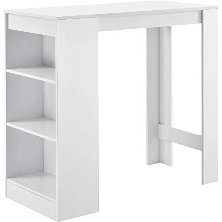 Bartisch Kouvola mit 3 Fächern 110x50x103 cm Weiß [en. casa] – Bild 2