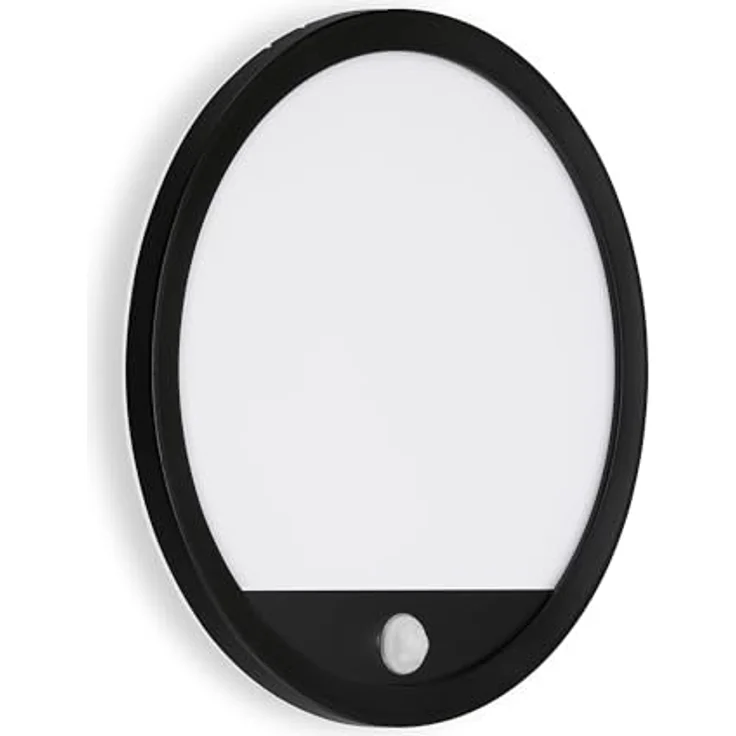 TELEFUNKEN LED Außenwandleuchte mit Bewegungsmelder und Dämmerungssensor, 15 Watt, 2.000 Lumen, 4.000 Kelvin, IP44, Rund, Weiß/Schwarz, Ø 28cm – Bild 1