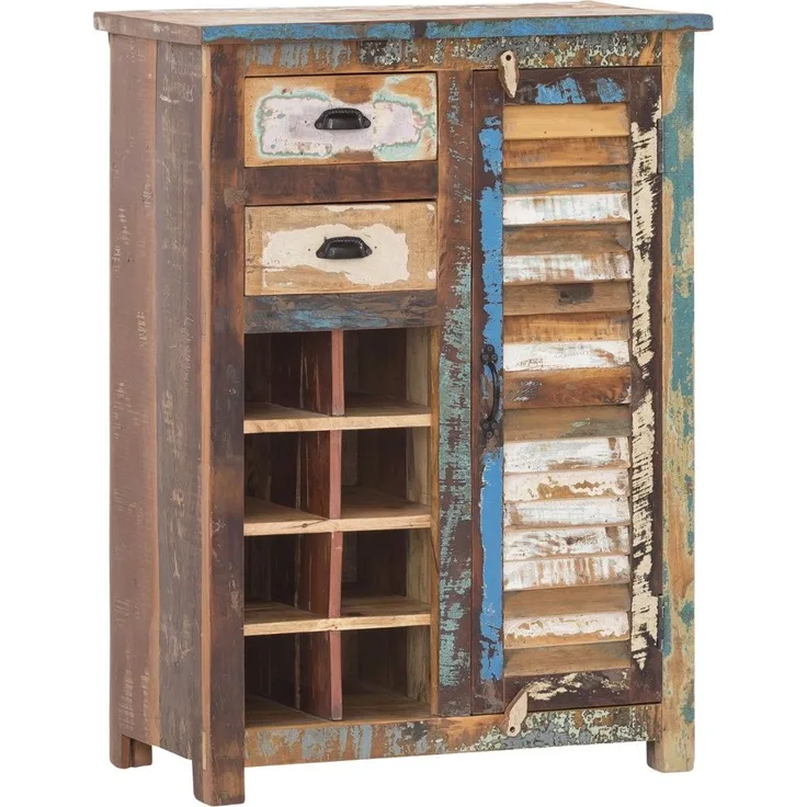 Highboard Wakefield Massivholz mit Flaschenfach