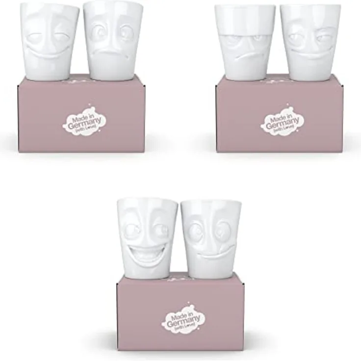 FiftyEight Products Becher 2-er Set vergnügt/verdutzt