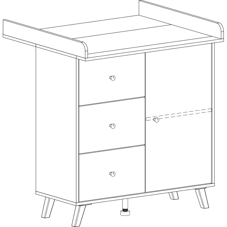 Wickelkommode mit abnehmbarem Wickelaufsatz Lavea, (B/H/T): 88/100/75 cm, White Oak, Arthur Berndt – Bild 10