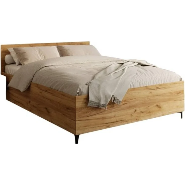 thematys Holzbett mit Bettkasten, 180x200cm, Farbe: Natur, Mit 28cm Wende-Taschenfederkern 7-Zonen-H3/H4 mittelfest/hart, mit hydraulischer Klappfunktion, mit Stauraum – Bild 6