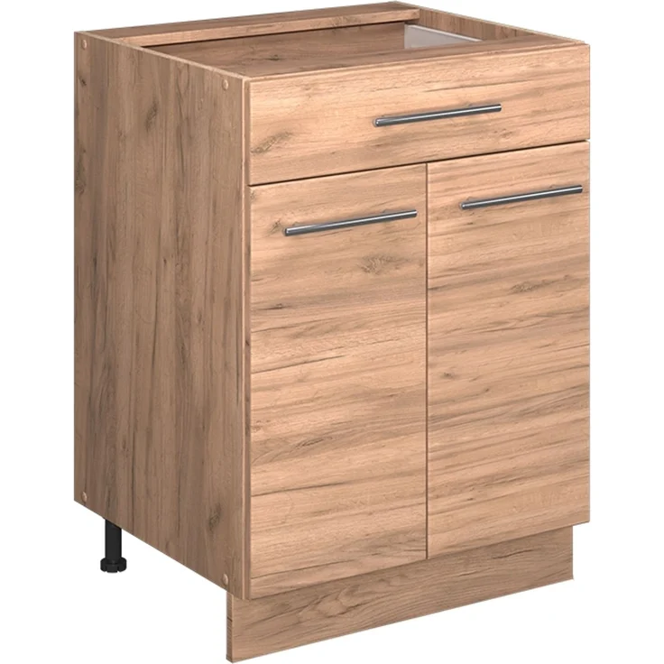 Küchenunterschrank Fame-Line Goldkraft Eiche 60 cm mit Schublade, AP Anthrazit Vicco – Bild 1