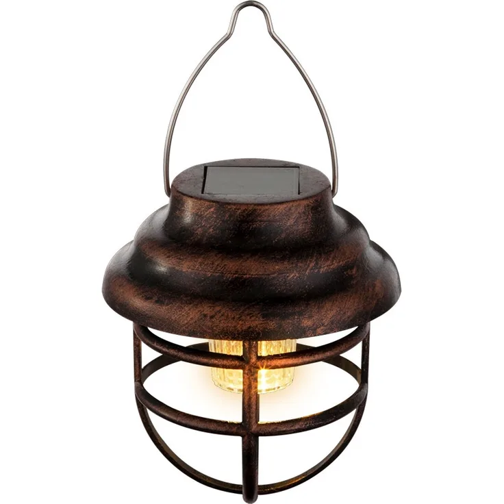 LED Solar Hängeleuchte, rostfarben, H 14 cm