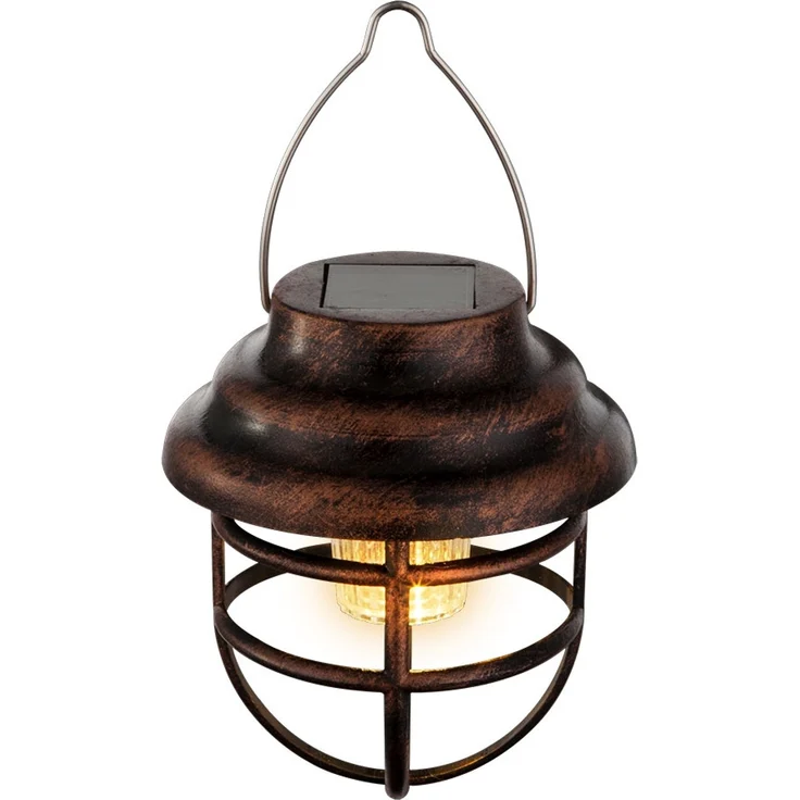 LED Solar Hängeleuchte, rostfarben, H 14 cm – Bild 1