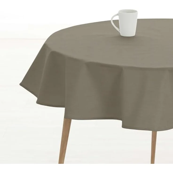 BELUM Tischdecke rund, Durchmesser 180, schmutzabweisend, 100% harzbeschichtete Baumwolle, Tischdecke ohne Wachstuch, Tischdecke aus Baumwolle, wasserdicht, schmutzabweisend, flüssigkeitsabweisend – Bild 3