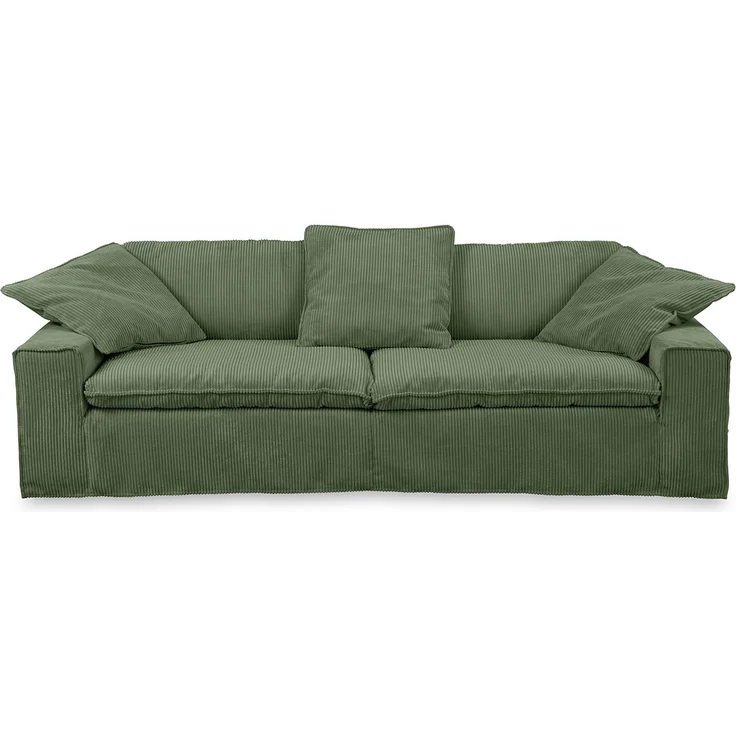 KAWOLA Sofa NETTA 4Sitzer Bezug abziehbar Cord moosgrün 90 x 116 x 258 cm – Bild 3