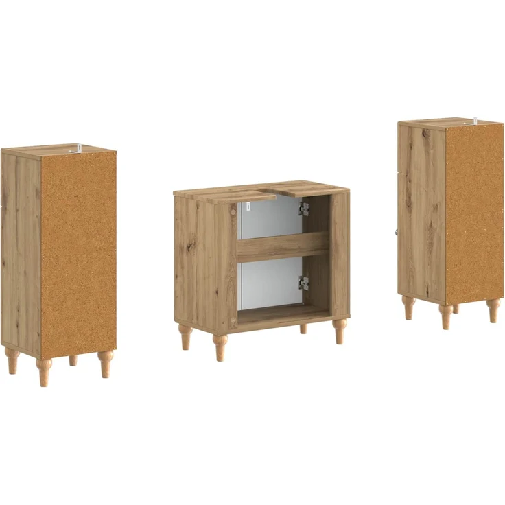 vidaXL 3-teiliges Badezimmer-Schranksystem ALKMAAR 3 stk. 3417998 – Bild 5