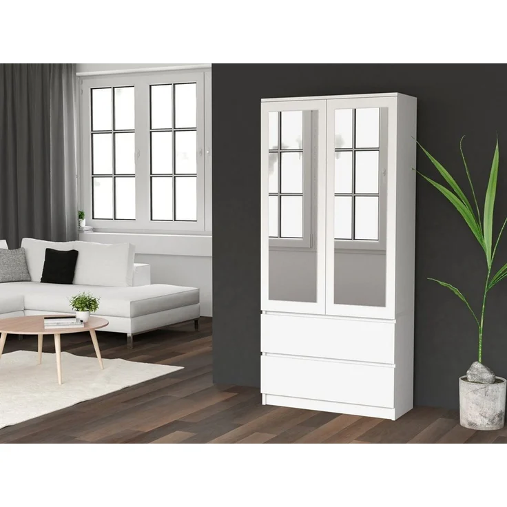 Raumhirsch Furniture Kleiderschrank Schrank, Kleiderschrank, Garderobenschrank (Metall-Kleiderstange, 4 Einlegeböden) (viele Farbvarianten - Maße: 50 x 90 x 180 cm) - Hochwertig & stabil – Bild 3