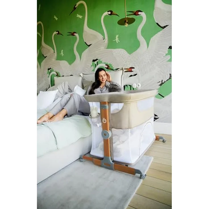 MoMi SMARTBED 4-in-1 Kinderbeistellbetten bis 15 kg, Beistellbett für Babys mit Matratze, Höhenverstellbar – Bild 19