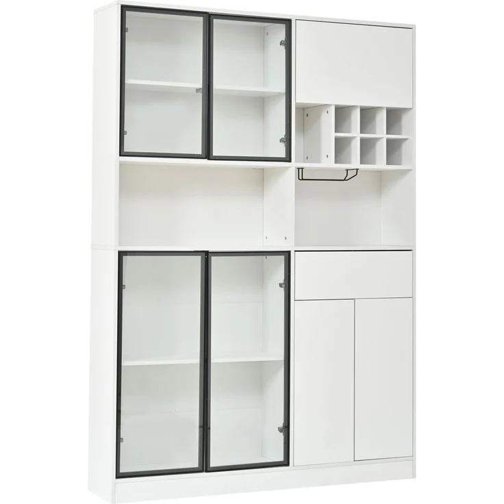 ZUBALIYA Schrank 140x30 cm mit LED-Beleuchtung mit Schubladen in Weiß, ideale Lösung für kleine Räume, robuste Verarbeitung, langlebige Materialien, einfache Selbstmontage – Bild 20