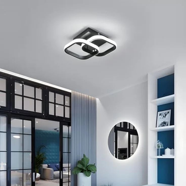 Goeco LED Deckenleuchte Innen 22W 3000K/4500K/6500K, Schwarz – Bild 7
