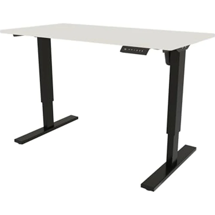 Bisley E-StarterTech, 2 Säulen, Maße Säule 45 x 75/50 x 80 mm, MFC Tischplatte, hochwertig und langlebig, Maße: H 25 x B 1200 x T 600 mm, Farbe: Gestell 333 schwarz Platte 005 weiß – Bild 8