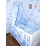 Primawela Babybettwäsche Baby Bettset- 6 teiliges mit 420 Nestchen Vollstoff Himmel Bettwäsche