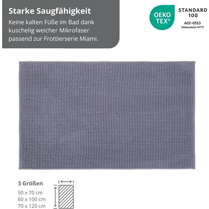liebling Badematte Badteppich, Fußbodenheizung geeignet, in 3 Größen, Polyester, rechteckig, Antirutsch-Beschichtung, starke Saugfähigkeit, Öko-Tex zertifiziert – Bild 2