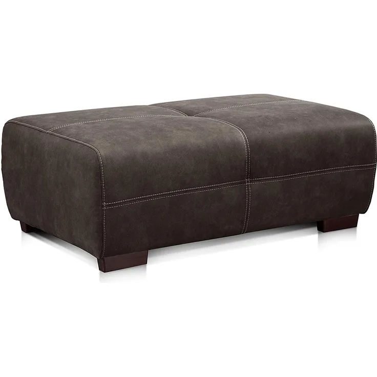 Cavadore Hocker Mavericco / XXL Sofa-Hocker in Lederoptik / Industrial Style / Passend zu Big Sofa und Ecksofa Mavericco / 108 x 71 x 41 cm (BxHXT) / Mikrofaser Anthrazit