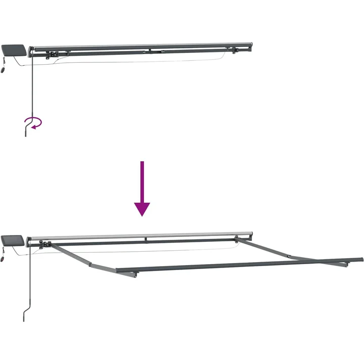 vidaXL Ausziehbare Markise Sand 300 x 250 cm Stoff und Aluminium 3425848 – Bild 8