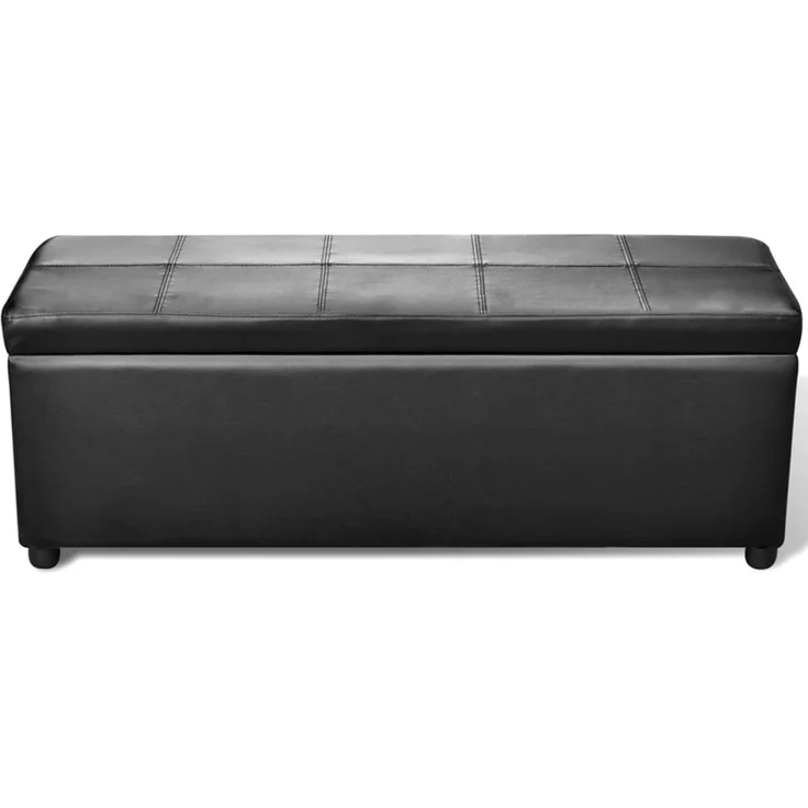 vidaXL Sitzbank mit Stauraum Lang Holz Schwarz 241063 – Bild 1