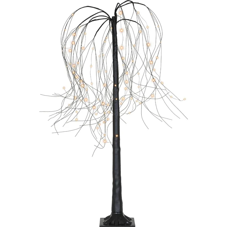Nipach LED Baum Weidenbaum Trauerweide Deko-Baum 96 LED warm weiß schwarz 150 cm Timer, LED fest integriert, Warmweiß – Bild 1