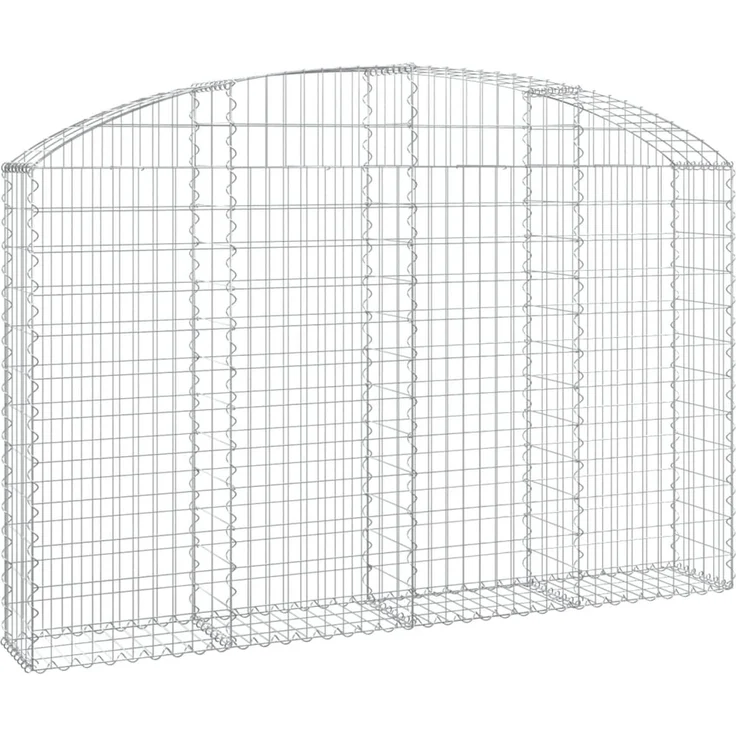 vidaXL Gabione mit Hochbogen 200x30x120/140 cm Verzinktes Eisen 153466 – Bild 2