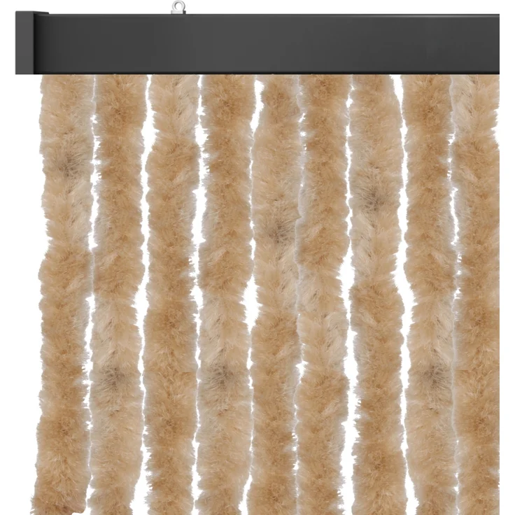 Flauschvorhang 100x200 ( Beige ), perfekter Insekten- und Sichtschutz für Ihre Balkon- und Terrassentür, viele Farben – Bild 1