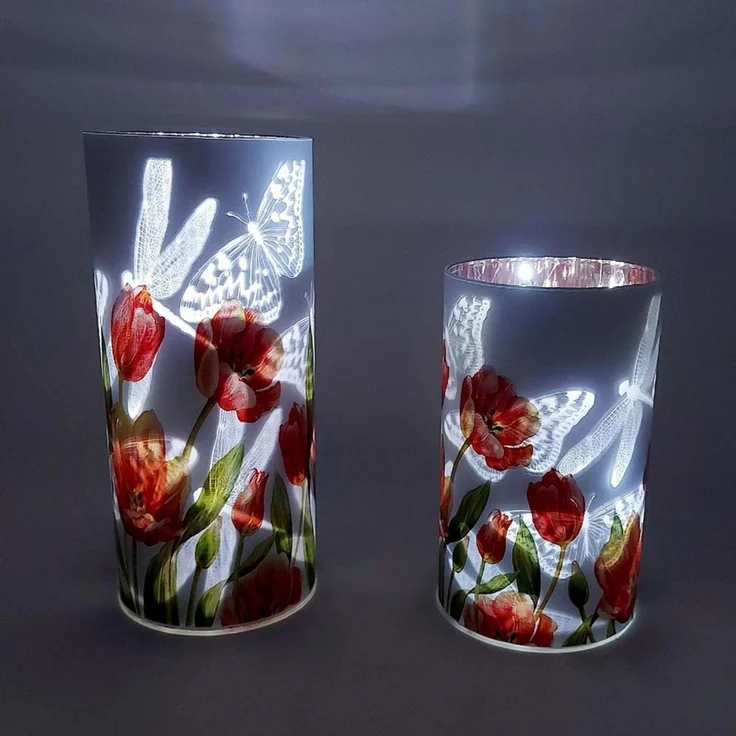 formano Nachttischlampe Frühlingszeit, mit Timerfunktion, Mehrfarbig, Motiv: Tulpen, Höhe: 20cm – Bild 3