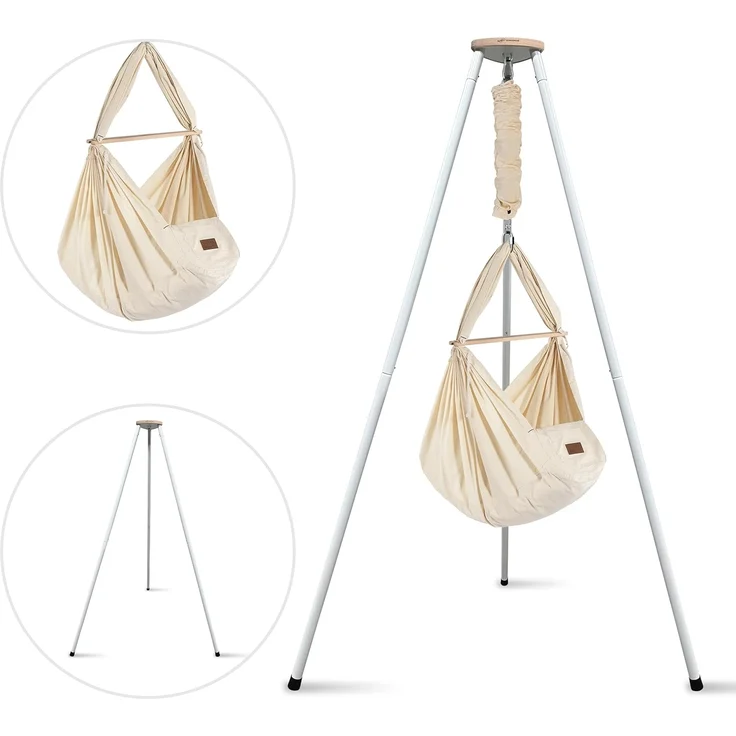 Federwiege mit Tipi Bio Weiß Schafwolle – Bild 2