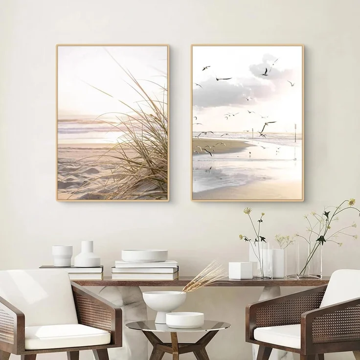 Poster Set 3teilig Küstenstrand Seevogel Pampasgras B 21x30cm – Bild 3