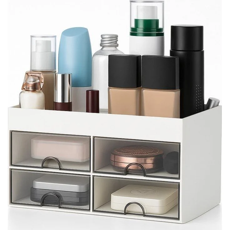 Youyijia Make-Up Organizer Make Up Organizer mit Schubladen Weiß Kosmetikorganiser – Bild 4