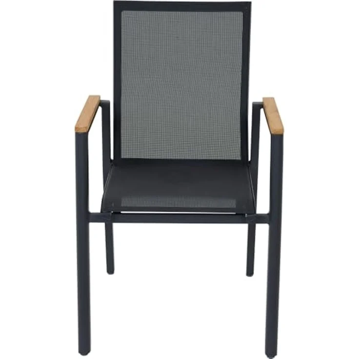 Siena Garden Bologna Stapelsessel - Teak FSC/Aluminiumgestell & Ranotex®, schwarz (T88489) – Bild 3