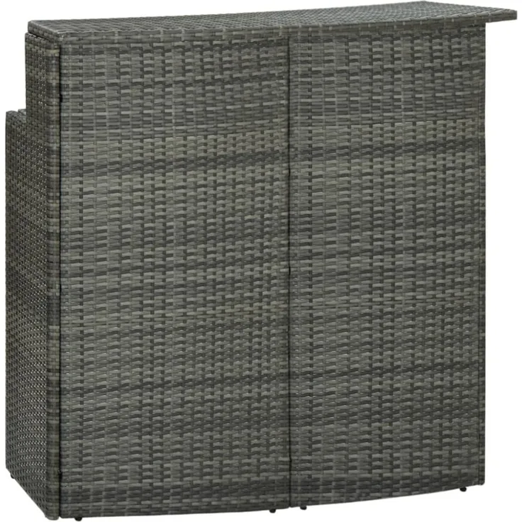 vidaXL Garten-Bartisch Grau 120x55x110 cm Poly Rattan 313469