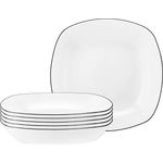 Seltmann Weiden Lido Black Line Suppenteller eckig ø 21 cm 6er Set
