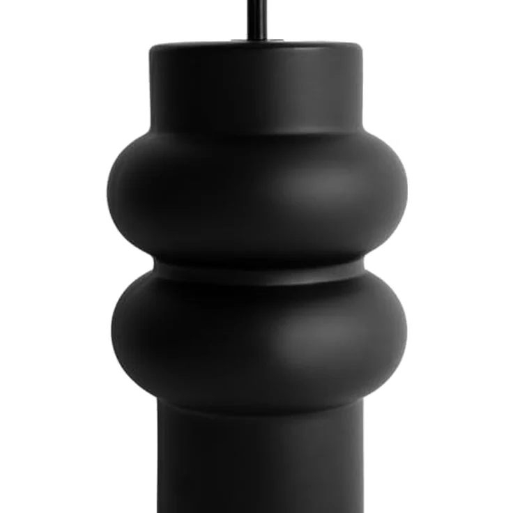 QAZQA Alisia Tischlampe, Design-Leuchte aus schwarzer Keramik, 17 cm, ohne Schirm, rund, dimmbar, E27, geeignet für Wohnzimmer und Schlafzimmer – Bild 3