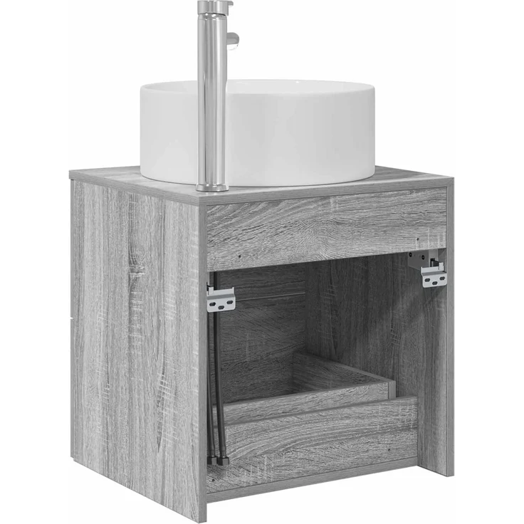 vidaXL Wandmontierter Waschbeckenunterschrank Sonoma-Grau 890323 – Bild 5