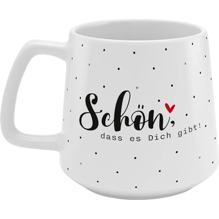 GRUSS & CO Tasse konisch "Schön, dass es dich gibt" | Steinzeug, 43 cl, mehrfarbig | Geschenk Freunde, Geburtstag, Ostern | 48993 – Bild 4