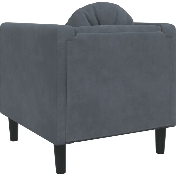 vidaXL Sessel mit Kissen Dunkelgrau Samt 372623 – Bild 5