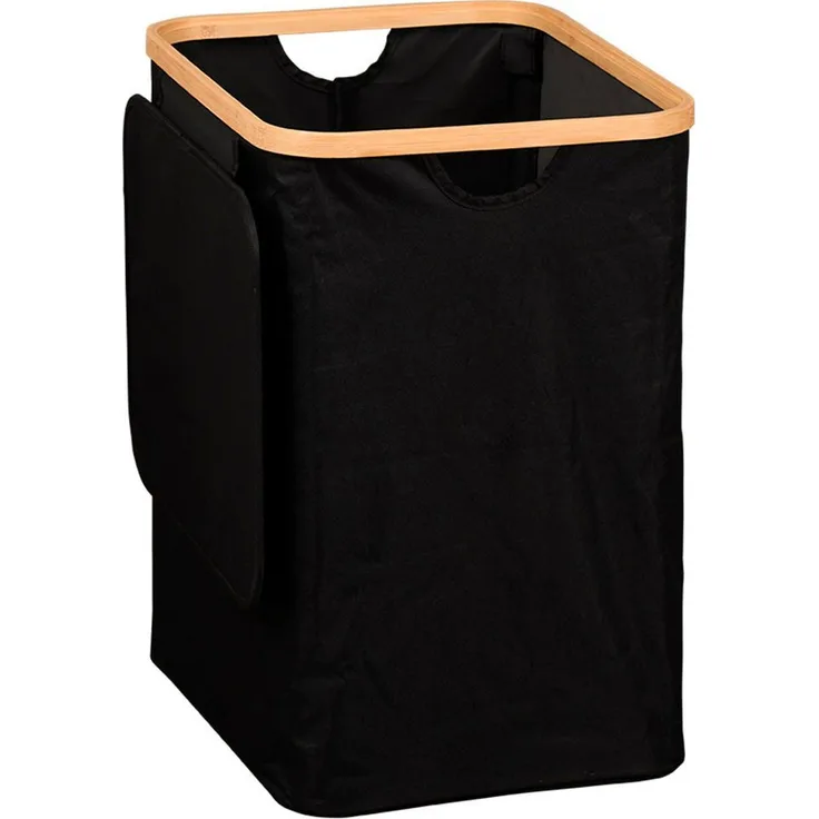 KESPER Wäschesammler aus recyceltem Polyester und Bambus / Wäschekorb