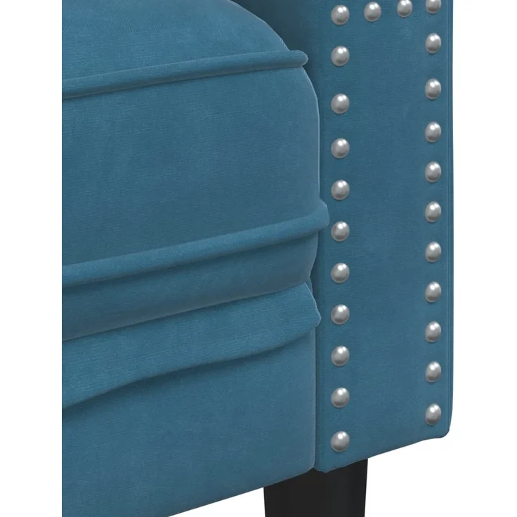 vidaXL Chesterfield-Sessel Blau Samt 372681 – Bild 6