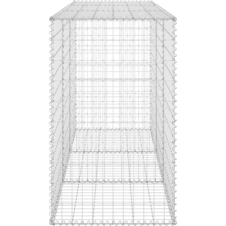 vidaXL Gabionenwand mit Abdeckung Verzinkter Stahl 200 x 60 x 100 cm 147815 – Bild 4