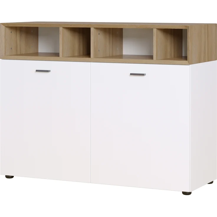 Germania Kommode 2553-559 Coruna, in Weiß/Eiche, stehend und hängend montierbar, 106 x 82 x 41 cm (BxHxT) – Bild 5