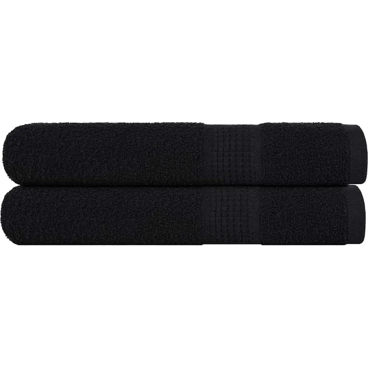 vidaXL Handtücher FROGN 2 Stk. Schwarz 100x200 cm 360 g/m² 136962 – Bild 1