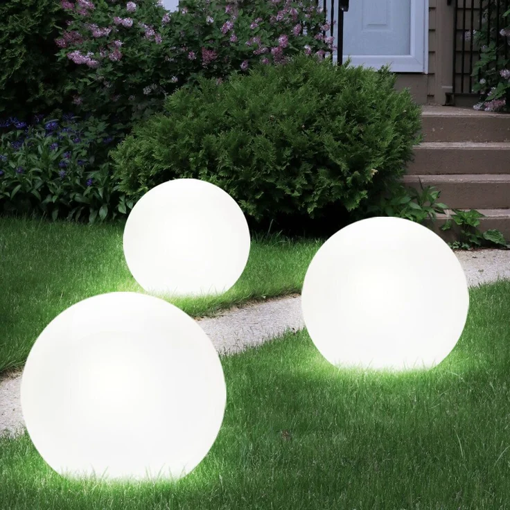 3x LED Solarleuchte, Kugel, Erdspieß, Akku, IP44 – Bild 8