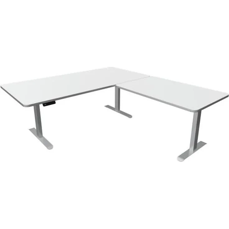 Kerkmann Schreibtisch Sitz-Stehtisch Move 3 Premium 200x100x72-121cm inkl. Anbautisch 120x80cm elektr. höhenverstellbar mit Memoryfunktion Weiß