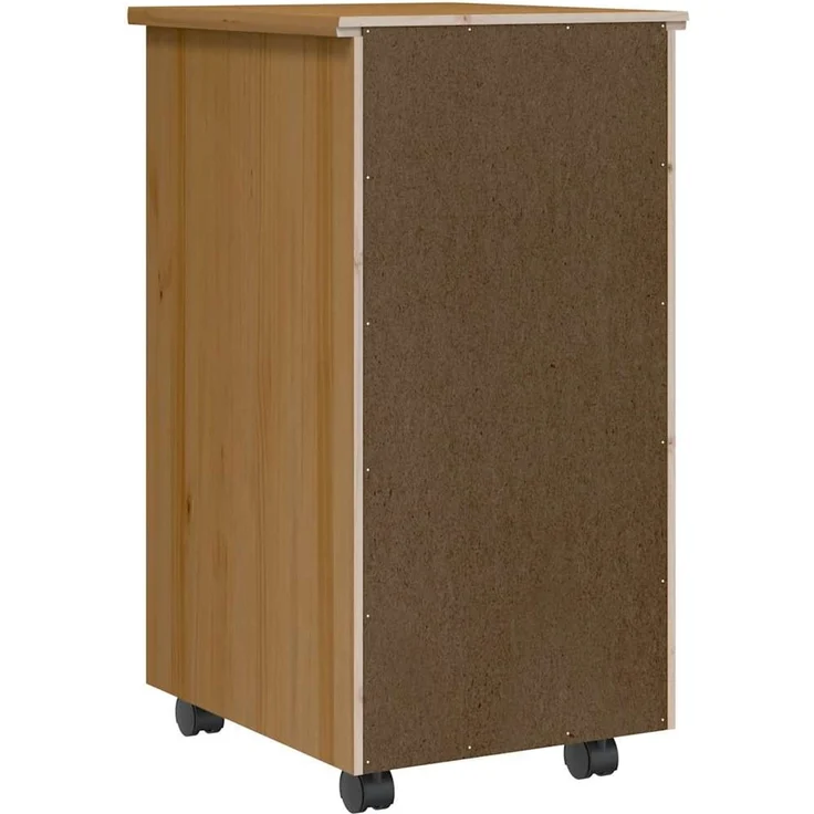 vidaXL Rollschrank mit Schubladen MOSS Honigbraun Massivholz Kiefer 4015783 – Bild 5