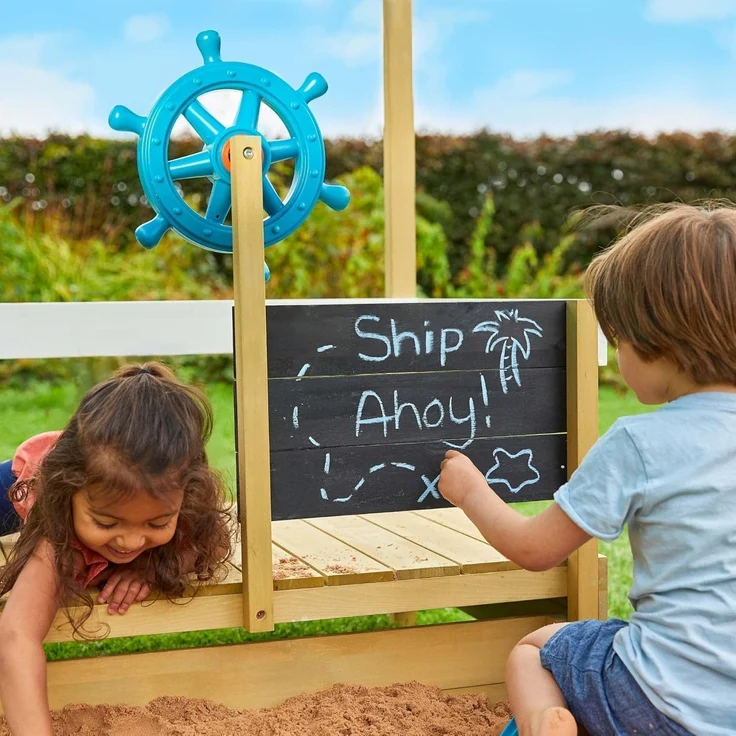 TP Toys 'Ahoy' Sandkasten Schiff, Holz natur, 180 x 92 x 118 cm – Bild 7